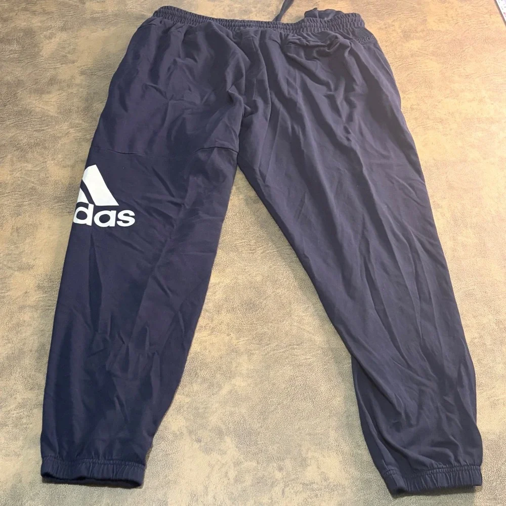 Adidas Joggers Mens 2XL Navy‎ Blue Logo Graphic Elastic Waist Sweatpants 7180